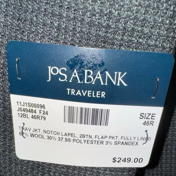 Jos. A. Bank Olive travelers performance collections sportcoat, size 46 Regular
